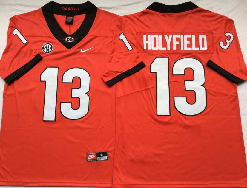 Georgia Bulldogs 13 Elijah Holyfield Red Nike College Football Jersey,We sell and wholesale Georgia Bulldogs 13 Elijah Holyfield Red Nike College Football Jersey on line form chian!